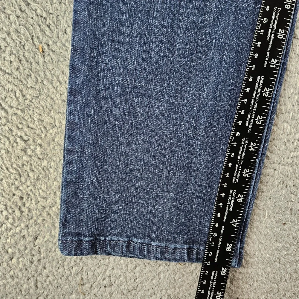 Wrangler Jeans‎ Womens 12 Blue Mid Rise Straight Leg Dark Wash Stretch Denim